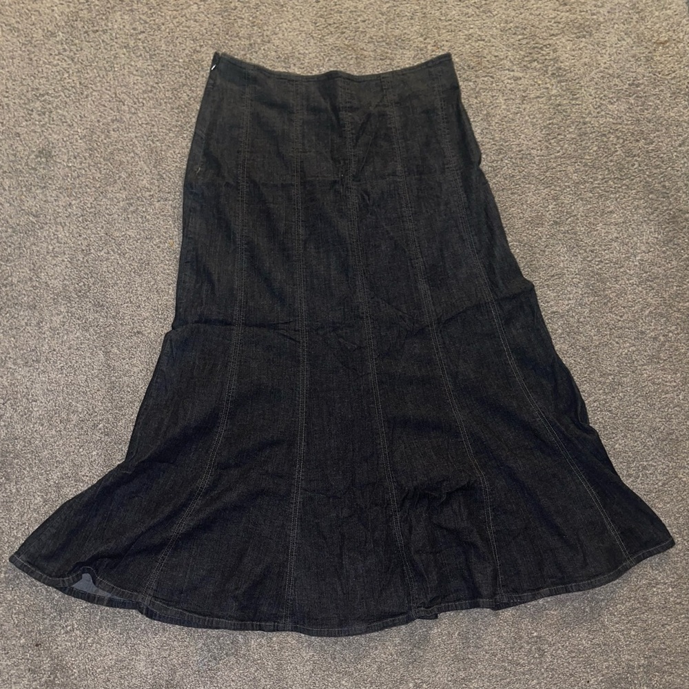 21. Nic & Zoe black denim flowy skirt denim jean ankle skirt s 8